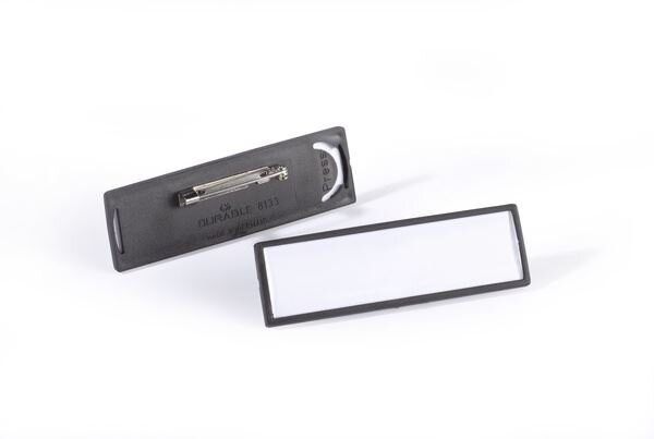 Identyfikator z Agrafką Clip Card 17x67mm 25szt. Czarny /Durable 813301