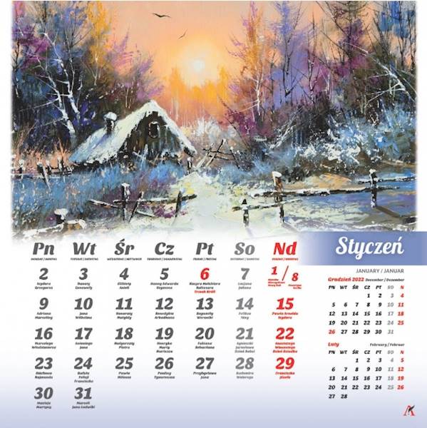 Kalendarz Wielop. Pejzaże 33x33Cm 2023  /Artsezon