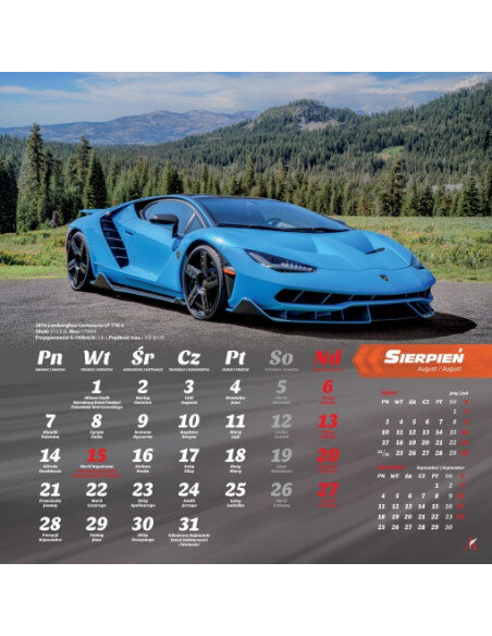 Kalendarz Wielopl. Samochody Sportowe 33x33 2023  /Artsezon