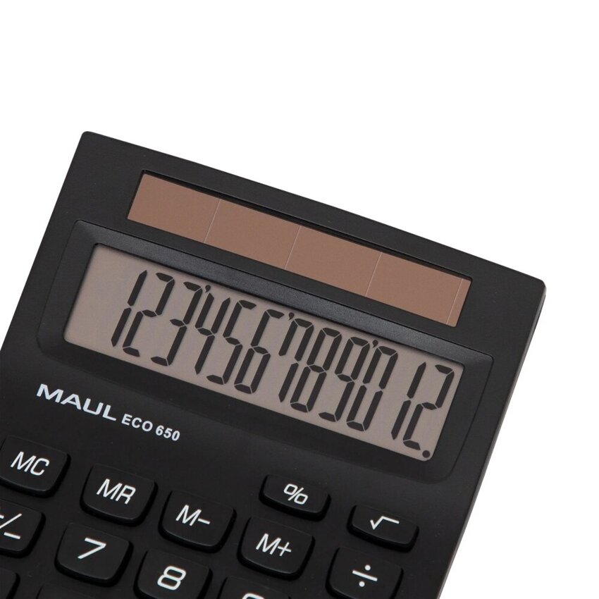 Kalkulator Biurkowy Eco 650,12-Pozycyjny Czarny Maul