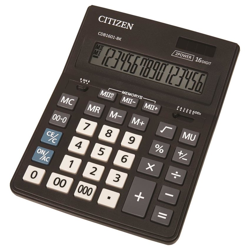 Kalkulator Biurowy Citizen Cdb1601-Bk Business Line 16-Cyfrowy 205X155mm Czarny