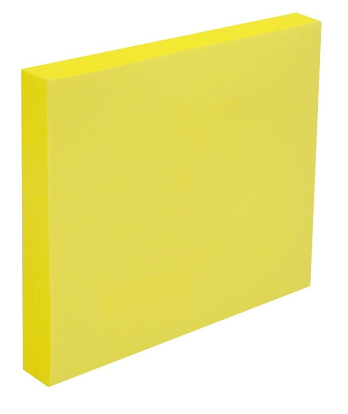 Karteczki Samoprzylepne Memobe, Neon Żółty, 100 Kart., 75X75 Mm