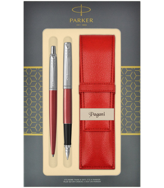 Komplet Parker Długopis +Pióro+ Etui Pagani Jotter Czerwony
