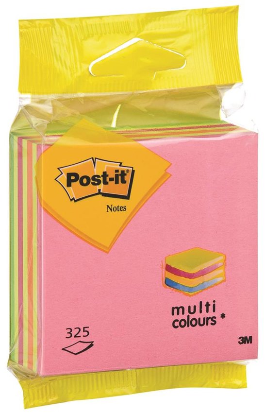 Kostka Samoprzylepna Post-It (2014Lp) 76X76Mm 1X325 Kart. Zawieszka Mix Kolorów