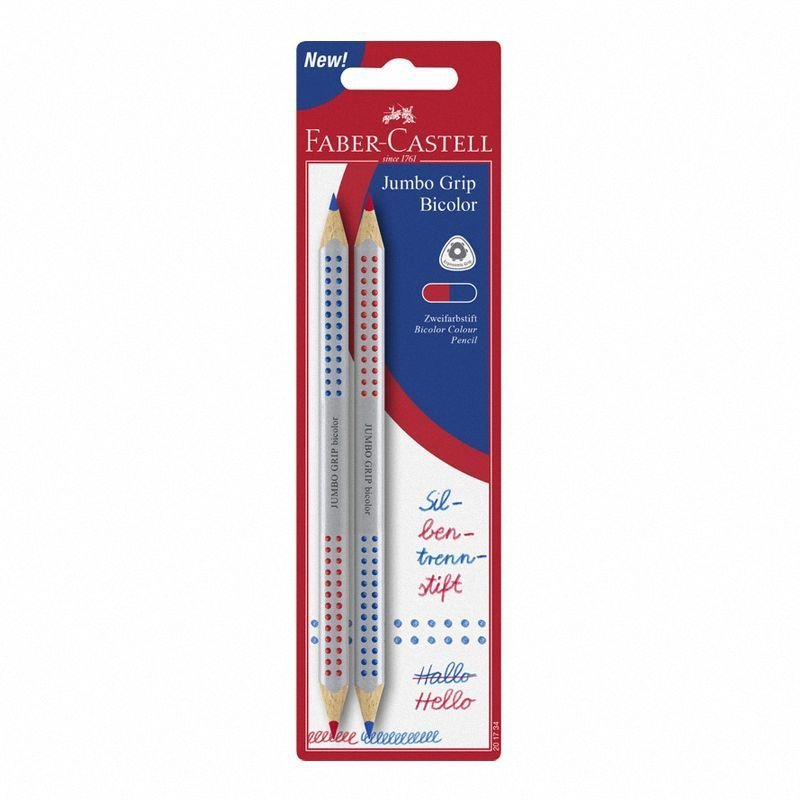 Kredka Jumbo Grip Dwustronna Czerwona/Niebieska Blister 2 szt. Faber-Castell