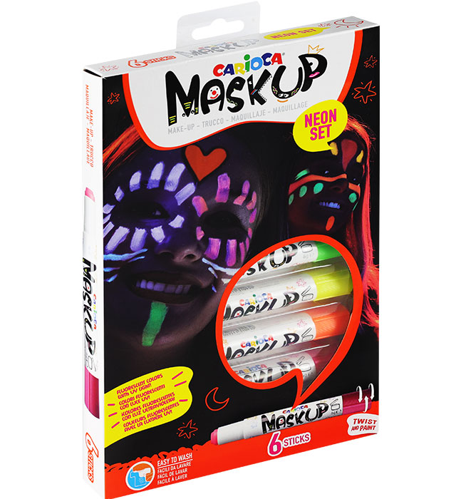 Kredki do twarzy CARIOCA MaskUP 6 kol. neon (43156)