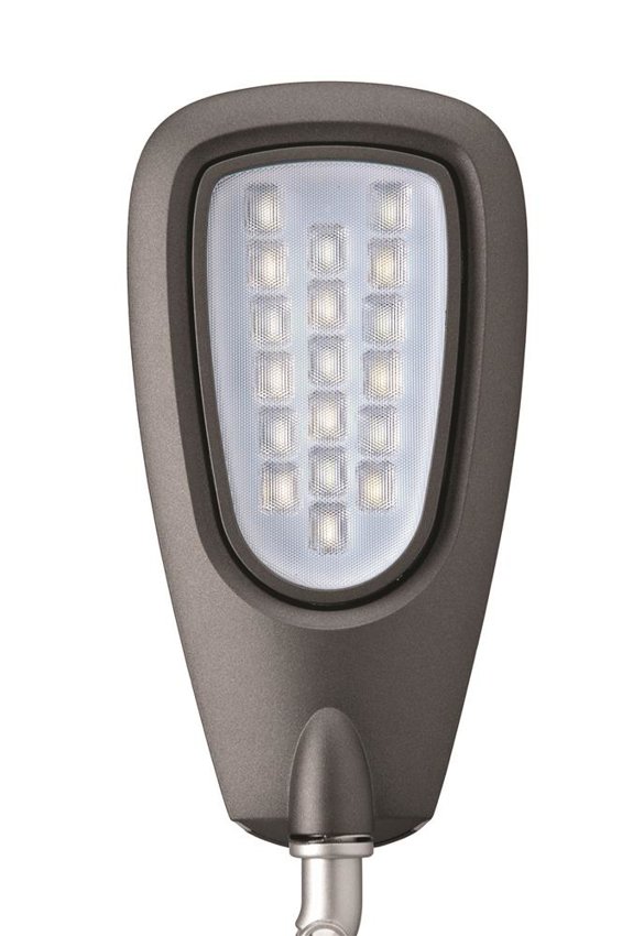 Lampka LED na biurko MAULpulse Colour Vario 7W ze ściemniaczem srebrno-czarna