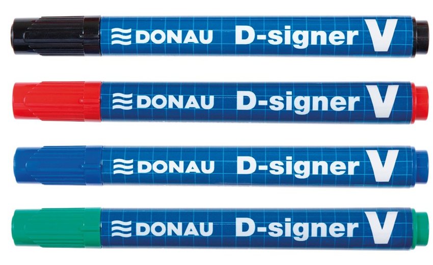 Marker Permanentny Donau D-Signer V Ścięty 1-4mm (Linia) Niebieski