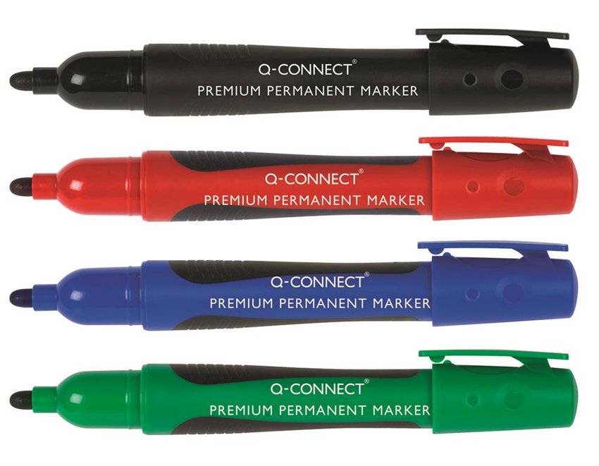 Marker Permanentny Q-Connect Premium Gum. Rękojeść Okrągły 2-3mm (Linia) Czerwony