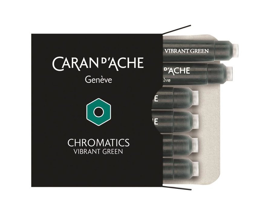 Naboje Caran D'Ache Chromatics Vibrant Green 6Szt. Ciemonozielone
