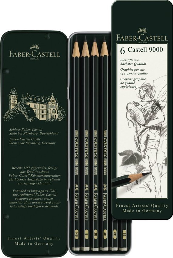 Ołówek Castell 9000 6 szt. Faber-Castellell