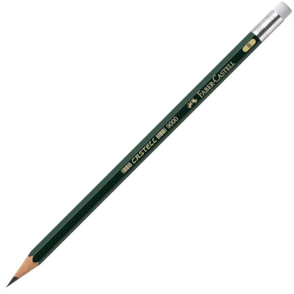 Ołówek Castell 9000/B z Gumką Faber-Castell