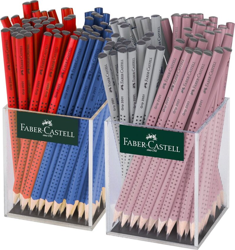 Ołówek Grip 2001 B Display Plexi 4X36 Szt. (Niebieski, Czerwony, Srebrny, Różowy) Faber-Castell