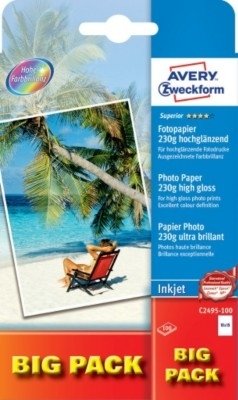 Papier Fotograficzny Premium Mega Pack 230g 100szt. Avery 100x150 Biały Wysokobłyszczący No.C2495-100