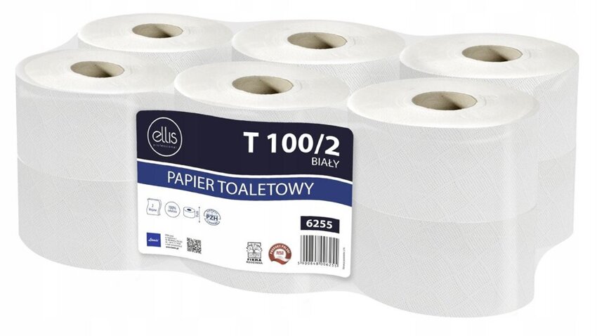 Papier Toaletowy Ellis Jumbo Biały 2w Celuloza T100 ( 12szt. )