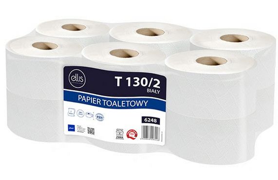 Papier Toaletowy Jumbo Biały Ellis 2-wartsw. Celuloza T130 12szt.