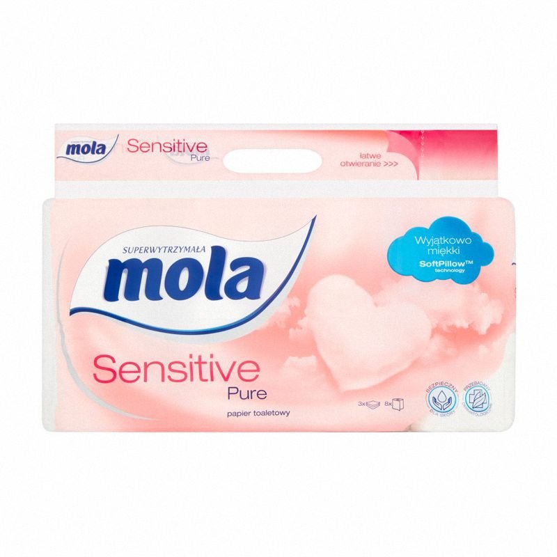 Papier Toaletowy Mola Sensitive Pure A'8 Biały
