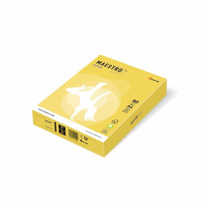 Papier Xero Maestro A4 80g Intensywne CY39 Żółty Kanarkowy /Mondi