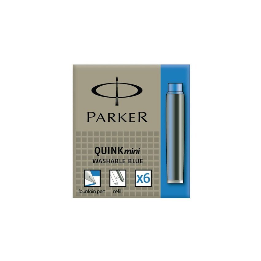 Parker Naboje Quink Mini 6szt. Zmywalne Niebieskie [S0767240] [WYPRZEDAŻ]