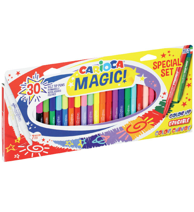 Pisaki CARIOCA Magic ColorUp 30 (43183)- zmieniające kolor, wymazywalne, fluo