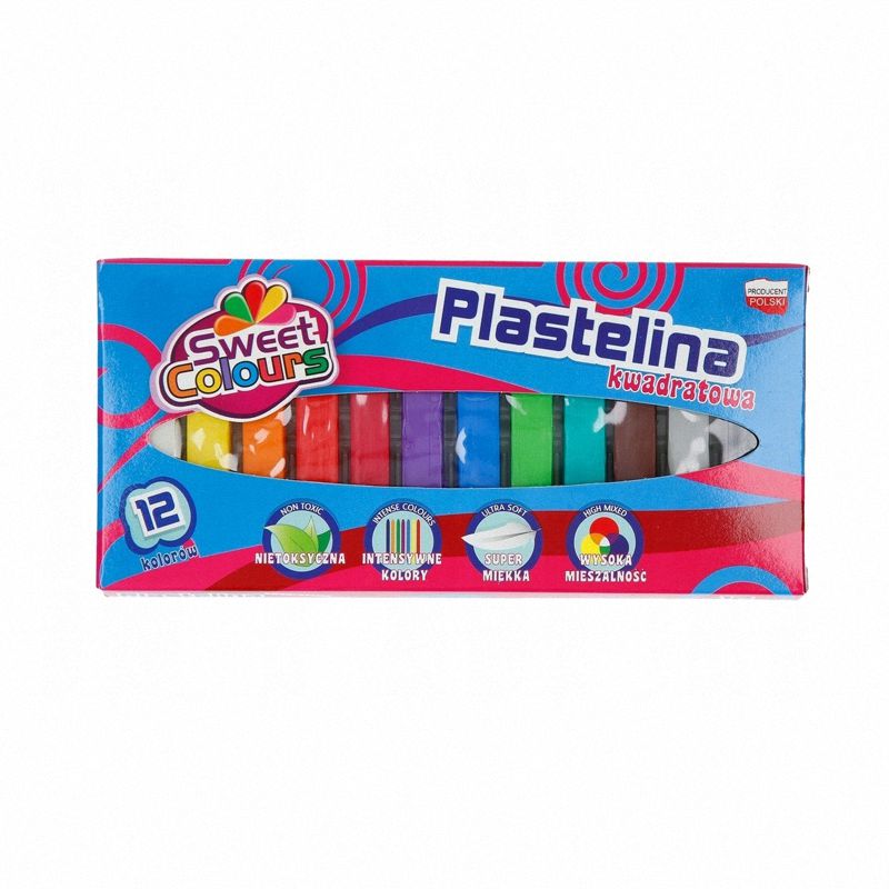 Plastelina 12 kol Pastelowa Kwadratowa Sweet Colours / Koma-Plast