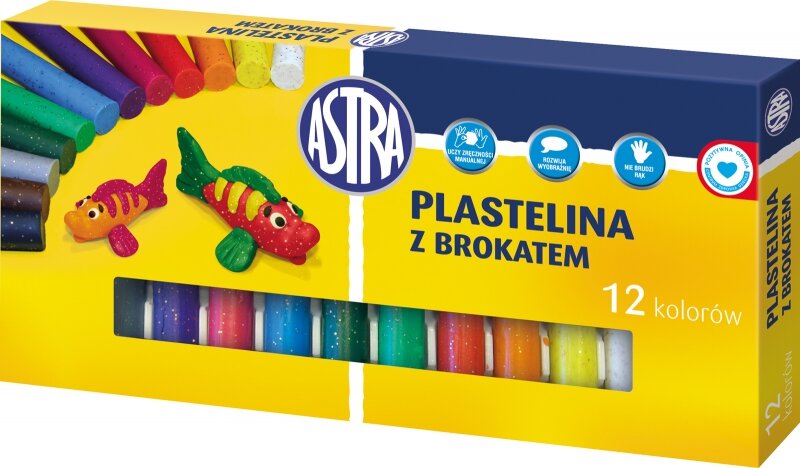 Plastelina 12 kol. z Brokatem /Astra