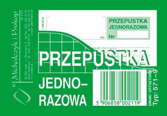 Przepustka Jednorazowa A7 Offset 571-9 /MiP