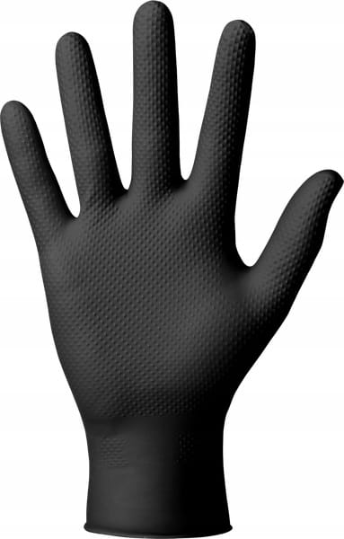 Rękawice Nitrylowe Bezpudrowe Czarne Max Grip XL 90szt. /Medasept