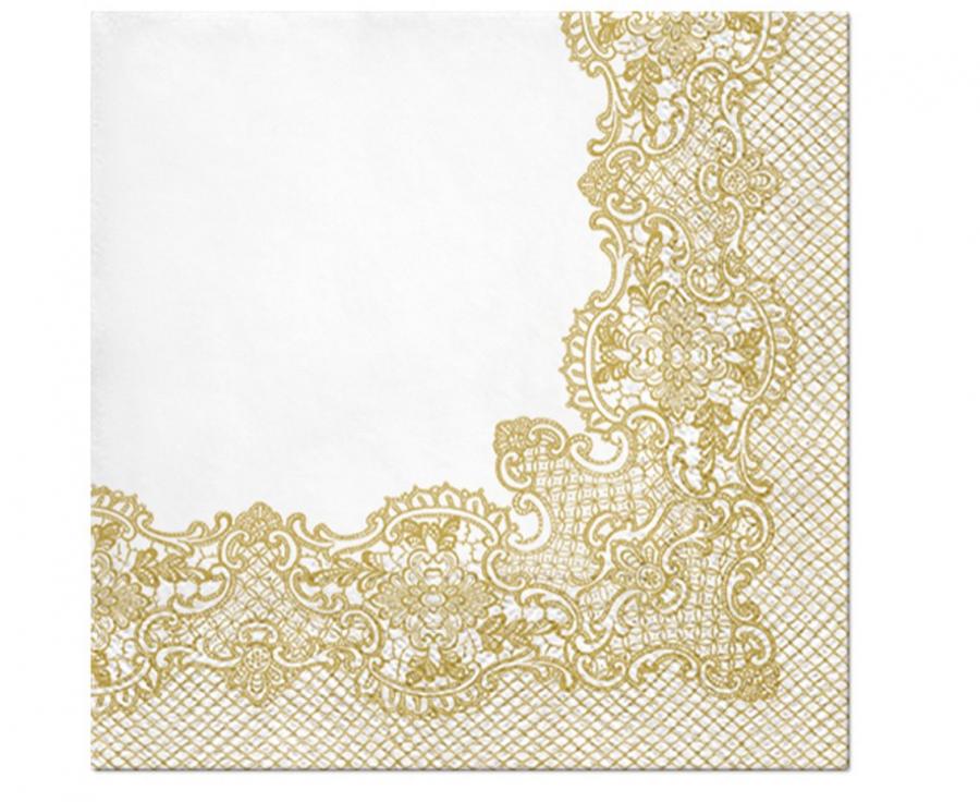 Serwetki 33x33cm A'20 (SDL089209) Royal Lace Złote /Paw