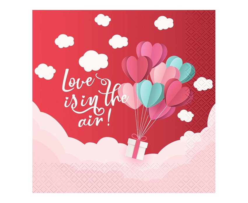 Serwetki Kolekcja Love Is In The Air (czerwone), 33x33 cm, 20 szt. /GoDan