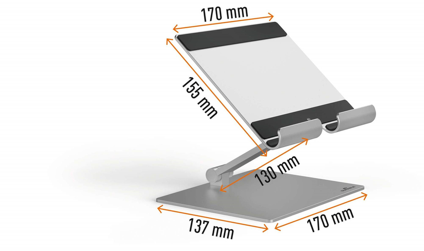 Stojak stołowy z uchwytem na tablet RISE aluminiowy / Durable