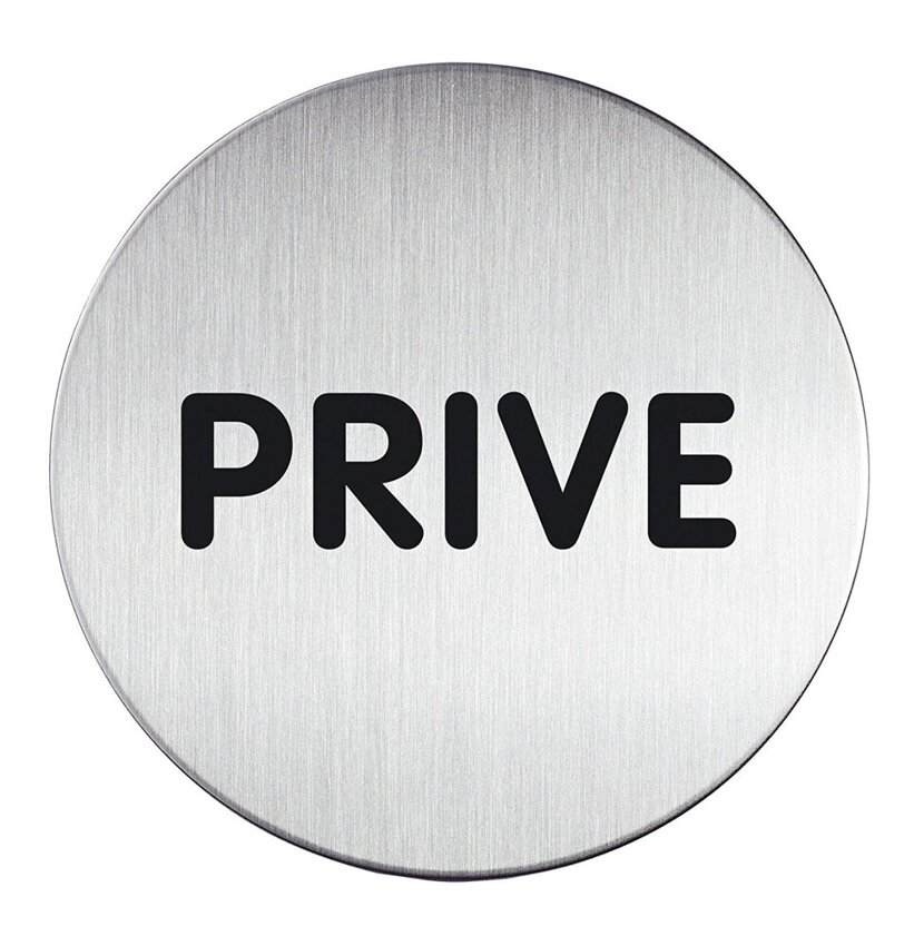 Tabliczka "Prive" 83mm Srebrny /Durable 491268