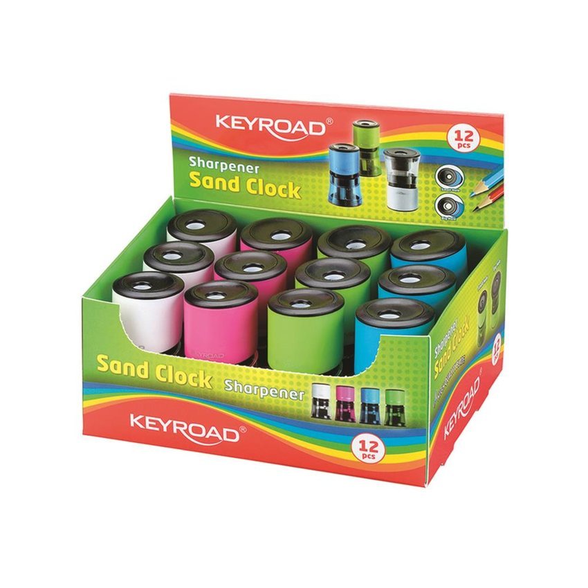 Temperówka Keyroad Sand Clock Plastikowa Podwójna Z Pojemnikiem Pakowane Na Displayu Mix Kolorów