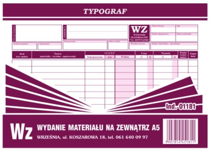 WZ A5 Wielok. Poziom 01181/Typograf