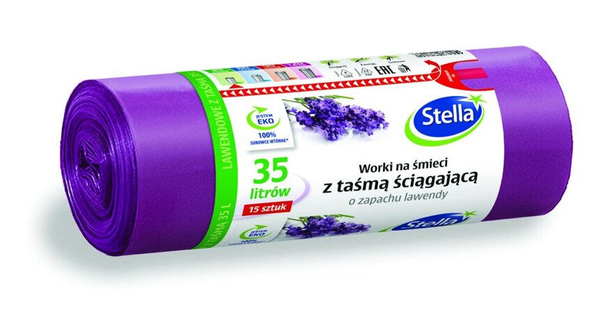 Worki Na Śmieci 35L A'15 z Taśma  Lawendowe /Stella