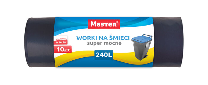 Worki Na Śmieci LDPE 240L A'10 Czarne /Master