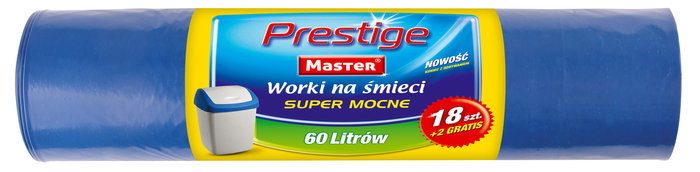 Worki Na Śmieci LDPE 60L A'20 Niebieskie Mocne Prestige /Master