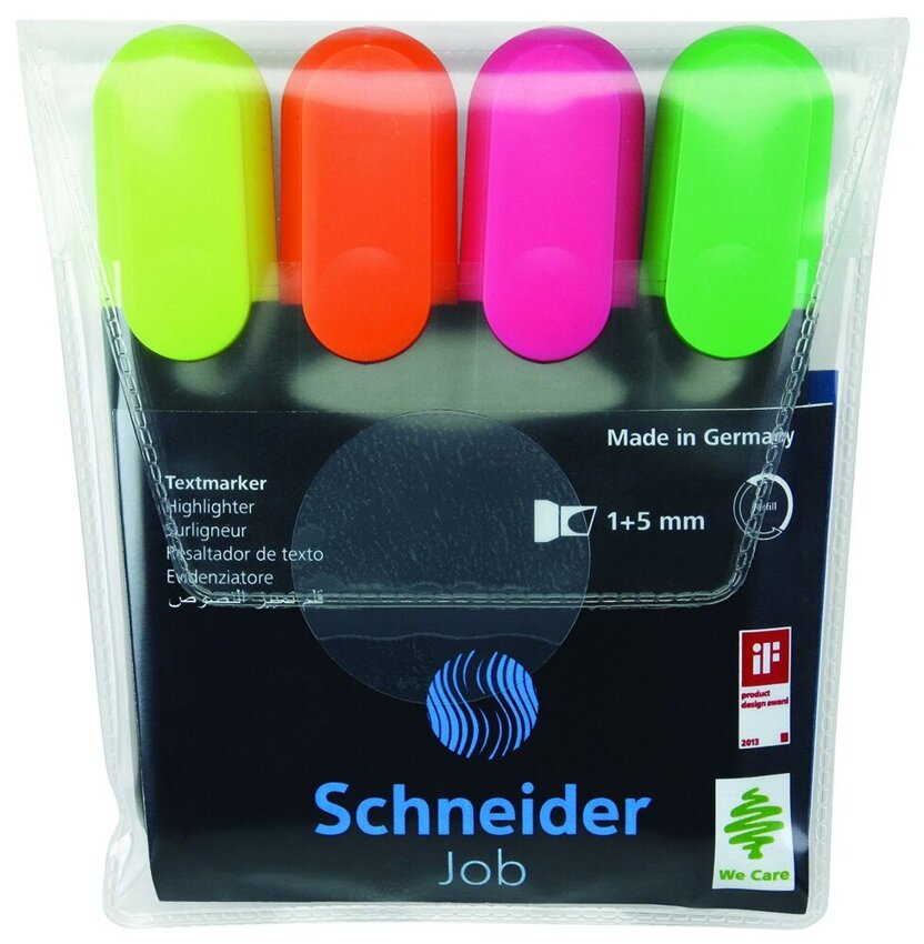 Zakreślacz Schneider Job 4kol Fluo [SR1500]