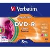 DVD-R Verbatim 16x/4.7GB Kolorowe A'5