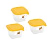 Zestaw Kwadratowych Pojemników Na Żywność Fresh&Go 3x1,2L Żółty Transparentny / Curver 182221
